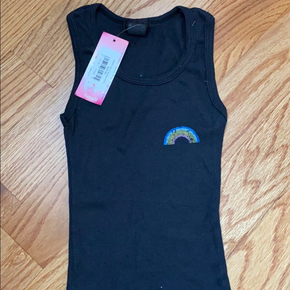 Black ribbed tank NEW WITH TAGS